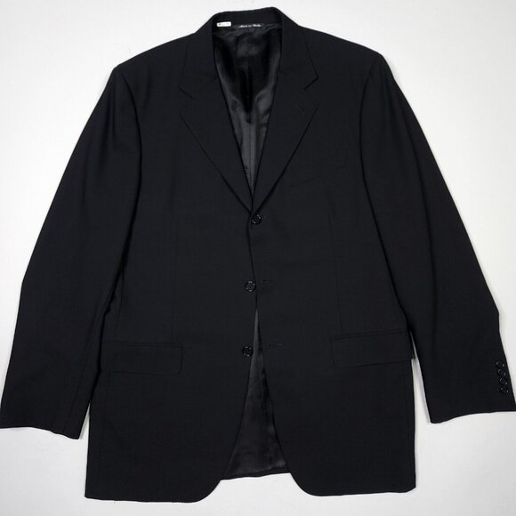 Canali Proposta Natural Comfort 100% Wool 3 Button Sport Coat Luxury Black 44L